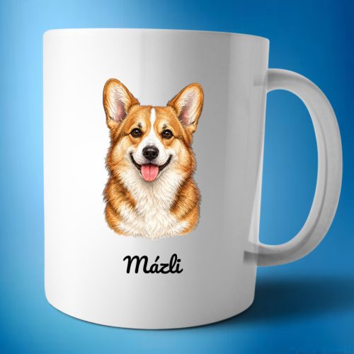 Corgi - egyedi névvel bögre