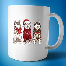 Husky karácsonyi bögre