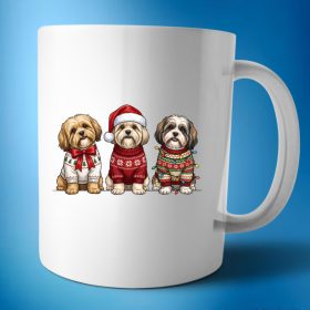 Lhasa apso karácsonyi bögre