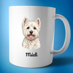 Westie - egyedi névvel bögre