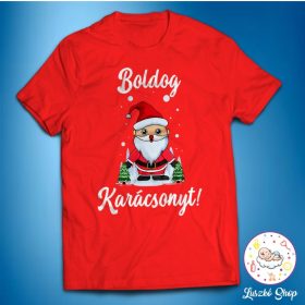 Boldog karácsonyt télapós férfi póló