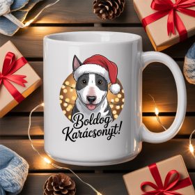 Boldog karácsonyt bull terrie bögre