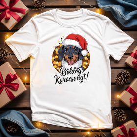 Boldog karácsonyt tacskó póló