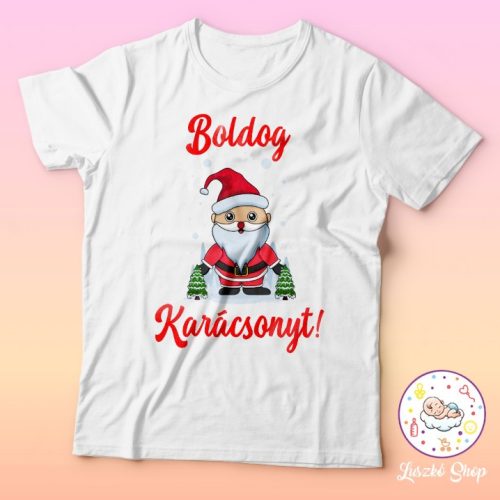 Boldog karácsonyt télapós női póló
