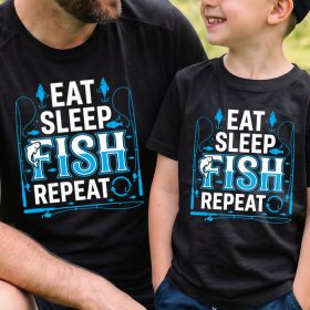 Eat Sleep Fish Repeat páros póló
