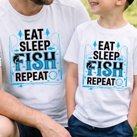 Eat Sleep Fish Repeat páros póló