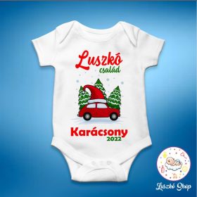 Egyedi családneves karácsonyi baby body