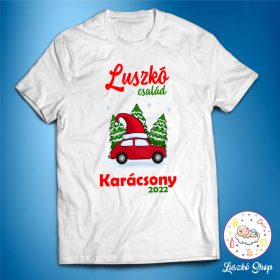 Egyedi családneves karácsonyi férfi póló