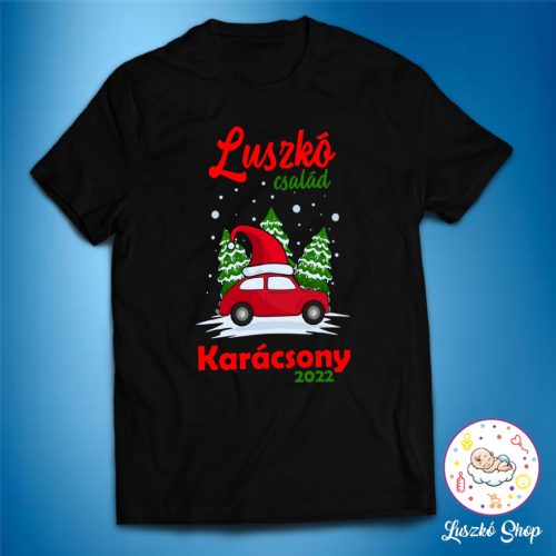 Egyedi családneves karácsonyi férfi póló