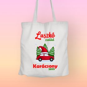 Egyedi családneves karácsonyi vászontáska