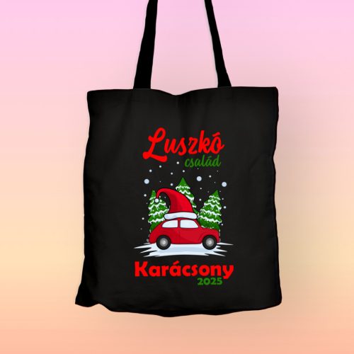 Egyedi családneves karácsonyi vászontáska