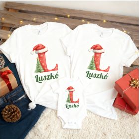 Karácsonyi családi póló szett egyedi névvel