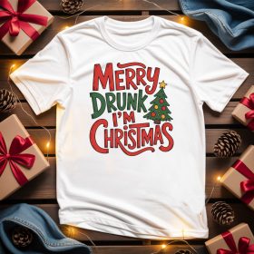 Merry drunk im Christmas póló
