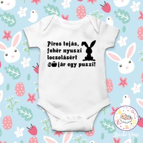 Piros tojás fehér nyuszi baby body