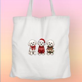 Bichon karácsonyi vászontáska