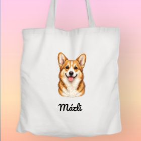 Corgi - egyedi névvel vászontáska