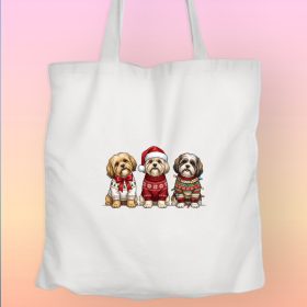 Lhasa apso karácsonyi vászontáska