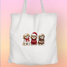 Shih tzu karácsonyi vászontáska