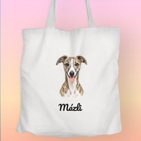 Whippet - egyedi névvel vászontáska