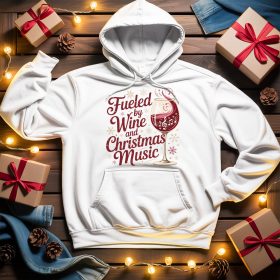 Wine and christmas music pulóver