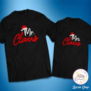 Mr és Mrs claus karácsonyi páros póló
